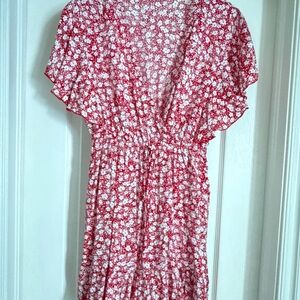 Cupshe Red and White Floral Mini Dress